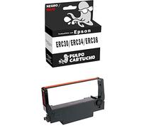 Pulpo Cartucho - Cinta Matricial ERC30 / ERC34 / ERC38 Negro/Rojo Compatible con Epson ERC-30 / ERC-34 / ERC-38 / Ref. C43S015374 - Valido para Impresoras Matriciales Epson (Ver Descripción)