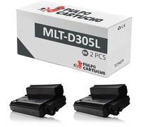 Pulpo Cartucho - Pack 2 Toner Genérico ML-3750, ML-3753, MLT-D305L Negro Compatible con Samsung SV048A - Valido para Impresoras ML3750N, ML3750ND, ML3753ND