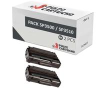 Pulpo Cartucho - Pack 2 Toner Genérico SP3500 / SP3510 Negro Compatible con Ricoh 406522/406990 / SP3500HEBK - para Impresoras Aficio SP-3500, SP-3500N, SP-3500SF, SP-3500SP, SP-3510DN, SP-3510SF