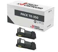 Pulpo Cartucho - Pack 2 Toner Genérico TK-350 Negro Compatible con Kyocera 1T02LX0NL0 - Valido para Impresoras FS-3000, FS-3040MFP, FS-3100, FS-3140MFP, FS-3540MFP, FS-3640MFP, FS-3920DN