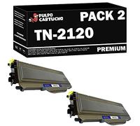 Pulpo Cartucho - Pack 2 Toner Genérico TN2120 Negro Compatible con Brother TN-2120 - Valido para Impresoras DCP 7030, 7032, 7040, 7045 / HL 2140, 2150, 2170 / MFC 7320, 7340, 7440, 7840
