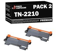 Pulpo Cartucho - Pack 2 Toner Genérico TN2210 Negro Compatible con Brother TN-2210 - para Impresoras DCP 7055 7055W 7060 7060D 7065DN / HL 2130 2135W 2240D 2250DN 2270DW / MFC 7360N 7460DN 7860DW