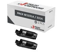 Pulpo Cartucho - Pack 2 Toner Genérico W1331A Negro Compatible con HP 331A / W1331 - Valido para Impresoras Laser 408dn, Laser MFP 432fdn