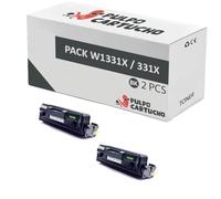 Pulpo Cartucho - Pack 2 Toner Genérico W1331X Negro Compatible con HP 331X / W1331 - Valido para Impresoras Laser 408dn, Laser MFP 432fdn