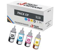 Pulpo Cartucho - Pack 4 Botellas de Tinta Genérico 113 Compatible con Epson 113 - Valido para Impresoras Ecotank ET 16150, 16600, 16650, 5800, 5850, 5880, L15150, M16600 / Pro ET 15000, M16680