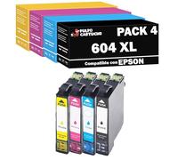 Pulpo Cartucho - Pack 4 Cartuchos de Tinta 604 XL Compatible con Epson 604XL - Para Expression Home XP-2200, XP-2205, XP-3200, XP-3205, XP-4200 / WorkForce WF-2910DWF, WF-2930DWF, WF-2935DWF, WF-2950D
