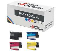 Pulpo Cartucho - Pack 4 Cartuchos de Tinta Genérico LC527 XL Negro Compatible con Brother LC527XL / LC 527 - Valido para Impresoras MFC-J4350DW, MFC-J4550DW