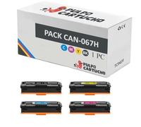 Pulpo Cartucho - Pack 4 Toner Genérico CRG067H / 067H Compatible con Canon Ref. 5106C002 / 5105C002 / 5104C002 / 5103C002 - para Impresoras i-SENSYS LBP631Cw, LBP633Cdw, MF651Cw, MF655Cdw, MF657Cdw