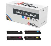 Pulpo Cartucho - Pack 4 Toner Genérico CTL1100X Compatible con Pantum CTL1100XK, CTL1100XC, CTL1100XM, CTL1100XY - para Impresoras CM1100ADN, CM1100ADW, CM1100DN, CM1100DW, CP1100, CP1100DW