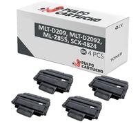 Pulpo Cartucho - Pack 4 Toner Genérico MLT-D209, MLT-D209L, MLT-D2092, ML-2855, SCX-4824 Negro Compatible con Samsung SV003A / SV004A -para ML-2855-ND, SCX-2855, SCX-4824, SCX-4825, SCX-4828FN