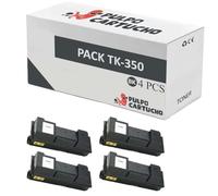 Pulpo Cartucho - Pack 4 Toner Genérico TK-350 Negro Compatible con Kyocera 1T02LX0NL0 - Valido para Impresoras FS-3000, FS-3040MFP, FS-3100, FS-3140MFP, FS-3540MFP, FS-3640MFP, FS-3920DN