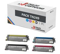 Pulpo Cartucho - Pack 4 Toner Genérico TN-249 Compatible con Brother TN249BK / TN249C / TN249M / TN249Y - Valido para Impresoras HL-L8230CDW, HL-L8240CDW, MFC-L8340CDW, MFC-L8390CDW