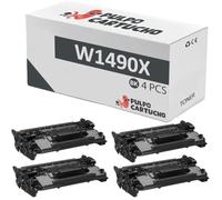 Pulpo Cartucho - Pack 4 Toner Genérico W1490X Negro Compatible con HP 149X / W1490 - para Laserjet Pro 4002d, 4002dn, 4002dw, 4102dw, 4102fdn, 4102fdw, MFP 4102dw, 4102fdn, 4102fdw, 4103dw, 4103fdn