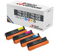 Pulpo Cartucho - Pack 4 Toner TN315 / TN320 / TN325 / TN328 CMYK Compatible con Brother TN-315 / TN-320 / TN-325 / TN-328 - Pack 4 - Valido para Impresoras DCP / HL / MFC