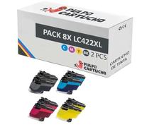 Pulpo Cartucho - Pack 8 Cartuchos de Tinta Genérico LC422XL Compatible con Brother LC422 XL - Valido para Impresoras MFC J5340DW, MFC J5345DW, MFC J5740DW, MFC J6540DW, MFC J6940DW