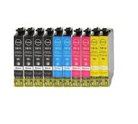 Pulpo Cartucho - Pack de 10 Cartuchos Genéricos T1811, T1812, T1813, T1814 Compatible con Epson 18XL - para Impresoras Expression Home XP-102, 202, 302, 305, 312, 315, 322, 325, 402, 405
