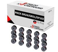 Pulpo Cartucho - Pack de 10 Cintas GR24/GR51/EP102 Negra/Roja Compatibles
