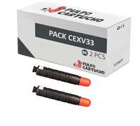 Pulpo Cartucho - Pack de 2 Toner C-EXV33 Negro Compatible con Canon CEXV33 / Ref. 2785B002 - Valido para Impresoras Imagerunner IR 2520 / 2520 i / 2525 / 2525 i / 2530 / 2530 i