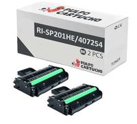 Pulpo Cartucho - Pack de 2 Toner Genérico SP200, SP201, SP203, SP204, SP211, SP212, SP213 Negro Compatible con Ricoh 407999/407254 - para Aficio Series SP 200 201 203 204 211 212 213