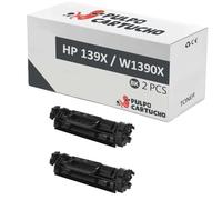 Pulpo Cartucho - Pack de 2 Toner Genérico W1390X Negro Compatible con HP 139X - Valido para Impresoras LaserJet Pro 3001, 3002, 3003, 3004, LaserJet Pro MFP 3002, 3101, 3102, 3103, 3104