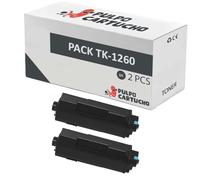 Pulpo Cartucho - Pack de 2 Toner Genéricos TK1260 Negro Compatibles con Kyocera TK-1260 / 1T0C150NL0 - Valido para Impresoras ECOSYS PA4000wx, PA4000x