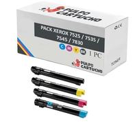 Pulpo Cartucho - Pack de 4 Toner 7525 / 7535 / 7545 / 7830 Compatibles con Xerox 7525 - Valido para Impresoras Xerox WorkCentre 7830/7835/7845/7855/7525/7530/7535/7545/7556/7830i/7835i/7845i/7855i