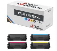 Pulpo Cartucho - Pack de 4 Toner Compatibles con Brother TN625XXL