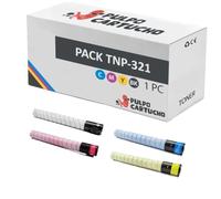 Pulpo Cartucho - Pack de 4 Toner Compatibles con Konica Minolta TN321