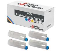 Pulpo Cartucho - Pack de 4 Toner Compatibles con Oki ES5460/ES2262/ES2232
