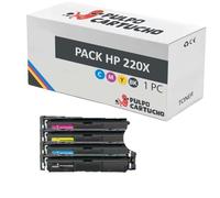 Pulpo Cartucho - Pack de 4 Toner Genérico W2200X, W2201X, W2202X, W2203X Compatible con HP 220X - para Color Laserjet Pro 4202dn, 4202dw, MFP 4302dw, 4302fdn, 4302fdw, 4303dw, 4303fdn, 4303fdw