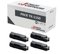 Pulpo Cartucho - Pack de 4 Toner Genéricos TK-1150 Negro compatibles con Kyocera TK1150 / 1T02RV0NL0 - Valido para Impresoras Ecosys M2135dn / M2635dn / M2635dnw / M2735dw / P2235d / P2235dn / P2235dw
