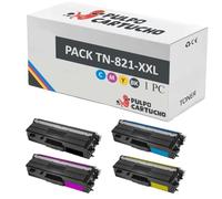 Pulpo Cartucho - Pack de 4 Toner Genéricos TN821XXL Compatibles con Brother - 1 Tóner de Cada Color - Valido para Impresoras HL L9430CDN, HL L9470CDN, MFC L9470CDN
