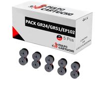Pulpo Cartucho - Pack de 5 Cintas GR24/GR51/EP102 Negra/Roja Compatibles