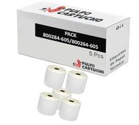 Pulpo Cartucho - Pack de 5 Rollos de 250 Etiquetas Perforadas 101,5x152 mm Genéricas Compatibles con Zebra 800284-605/800264-605 - Válidas para Impresoras GC420/GK420/GX420/LP2844/TLP2844/TLP3842