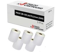 Pulpo Cartucho - Pack de 5 Rollos de 500 Etiquetas Perforadas 101,6x76,2 mm Genéricas Compatibles con Zebra - Válidas para Impresoras A300/DA402/GK420/LP2742/LP2844/LP3842/TLP2742/ZT230/ZD420/Z4M Plus