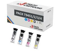 Pulpo Cartucho - Pack de Cartuchos de Tinta Pigmentada Genéricos T9451/2/3/4 Compatibles con Epson - Valido para Impresoras Workforce Pro WF C5210DW, WF C5290DW, WF C5710DWF, WF C5790DWF