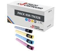 Pulpo Cartucho - Pack de Toner Genérico TN328 (BK/C/M/Y) Compatibles con Konica Minolta AAV8150 / AAV8450 / AAV8350 / AAV8250 - Valido para Impresoras Bizhub C250i, C300i, C360i, C7130i