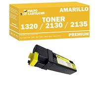 Pulpo Cartucho - Toner 1320/2130 / 2135 Amarillo Compatible con DELL Ref. 593-10260 / PN124 - Valido para Impresoras 1320 / 1320c / 1320n / 2130cn / 2135cn