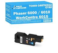 Pulpo Cartucho - Toner 6000/6010 Cyan Compatible con Xerox 106R01627 - Valido para Impresoras Xerox Phaser 6000/6010/6010N | Workcentre 6000/6015/6015VB/6015VN/6015VNi