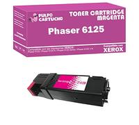 Pulpo Cartucho - Toner 6125 Magenta Compatible con Xerox 106R01332 - Valido para Impresoras Xerox Phaser 6125 / Phaser 6125 N/Phaser 6125 Series/Phaser 6125 V N