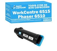 Pulpo Cartucho - Toner 6515/6510XL Cyan Compatible con Xerox 06R03690 / 106R03477 / 106R03473 - Valido para Impresoras Xerox Phaser 6510Dn/6510Dni/6510N | Workcentre 6515Dn/6515Dni/6515N