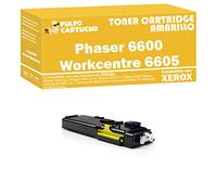 Pulpo Cartucho - Toner 6600/6605 Amarillo Compatible con Xerox 106R02231-Valido para Impresoras Xerox Phaser 6600Dn/Phaser 6600Dnm/Phaser 6600N/Workcentre 6605Dn/Workcentre 6605Dnm/Workcentre 6605N