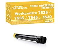 Pulpo Cartucho - Toner 7525/7535 / 7545/7830 Amarillo Compatible con Xerox 006R01514 - Valido para Impresoras Xerox WorkCentre 7830/7835/7845/7855/7525/7530/7535/7545/7556/7830i/7835i/7845i/7855i