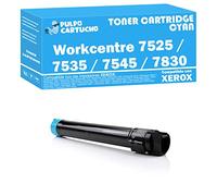 Pulpo Cartucho - Toner 7525/7535 / 7545/7830 Cyan Compatible con Xerox 006R01516 - Valido para Impresoras Xerox WorkCentre 7830/7835/7845/7855/7525/7530/7535/7545/7556/7830i/7835i/7845i/7855i