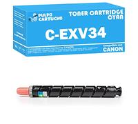Pulpo Cartucho - Toner C-EXV34 Cyan Compatible con Canon C-EXV34 / Ref. 3783B002 - Valido para Impresoras Imagerunner IR Advance C2000 / C2020 / C2025 / C2030 / C2200 / C2220 / C2225 / C2230