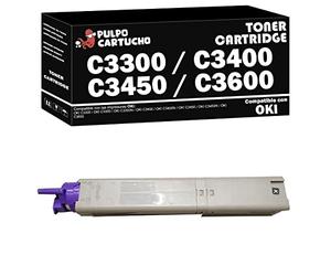 Pulpo Cartucho - Toner C3300 / C3400 / C3450 / C3600 Negro Compatible con Oki 43459436 - Valido para Impresoras Oki C3300 / C3300 / C3300N / C3400 / C3400N / C3450 / C3450N / C3600