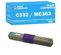Pulpo Cartucho - Toner C332 / MC363 Cyan Compatible con Oki 46508711/46508715 - Valido para Impresoras Oki C332DN / C332DNW / MC363DN / MC363N / MC363DNW