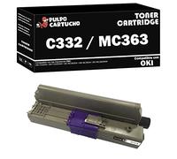 Pulpo Cartucho - Toner C332 / MC363 Negro Compatible con Oki 46508712/46508716 - Valido para Impresoras Oki C332DN / C332DNW / MC363DN / MC363N / MC363DNW