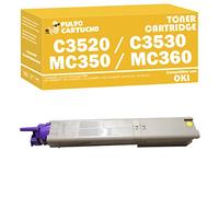 Pulpo Cartucho - Toner C3520 / C3530 / MC350 / MC360 Amarillo Compatible con Oki 43459369 - Valido para Impresoras Oki C3500MFP / C3520MFP / C3530MFP / C3540MFP / MC350 / MC360