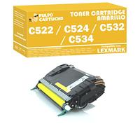 Pulpo Cartucho - Toner C522 / C524 / C532 / C534 Amarillo Compatible con Lexmark Ref. C5220YS - Valido para Impresoras C520, C522, C524, C530, C532, C534 / Optra C520, C522, C524, C530, C532, C534